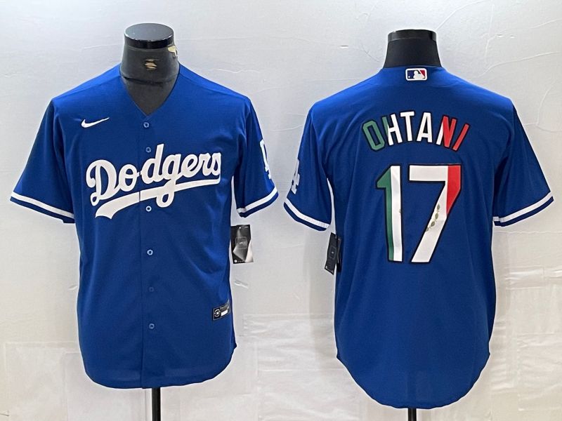 Men Los Angeles Dodgers #17 Ohtani Blue Nike Game MLB Jersey style 16